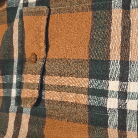 L.L. Bean Brown Plaid Flannel Shirt L - Picture 3 of 3
